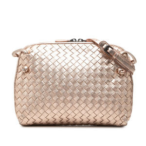 Pre-Loved Bottega Veneta Metallic Nappa Intrecciato Nodini Crossbody